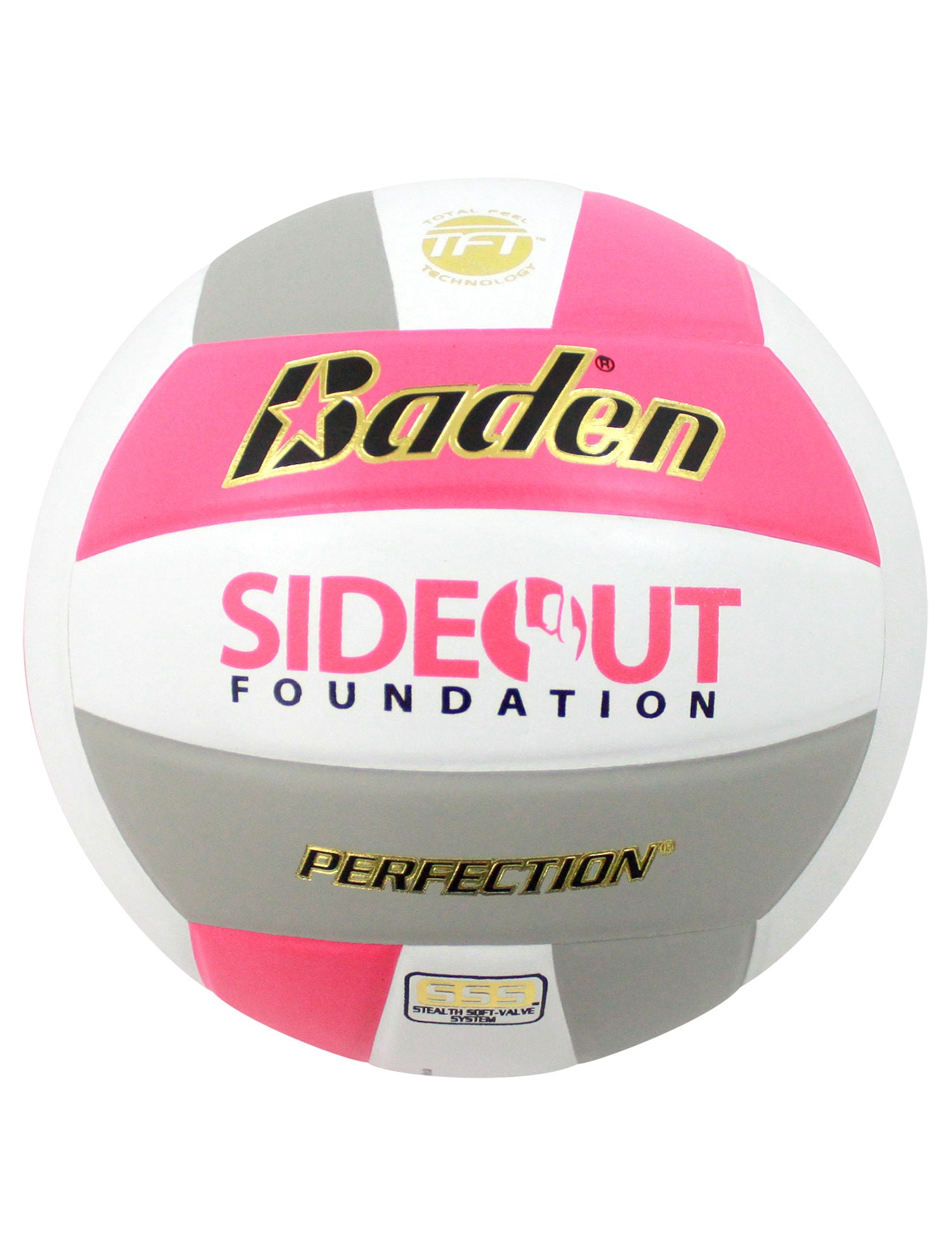Official Baden Perfection Dig Pink® Leather Volleyball with Logos