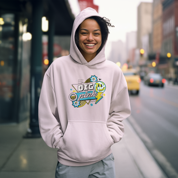 90s Inspired Volleyball Dig Pink Hoodie
