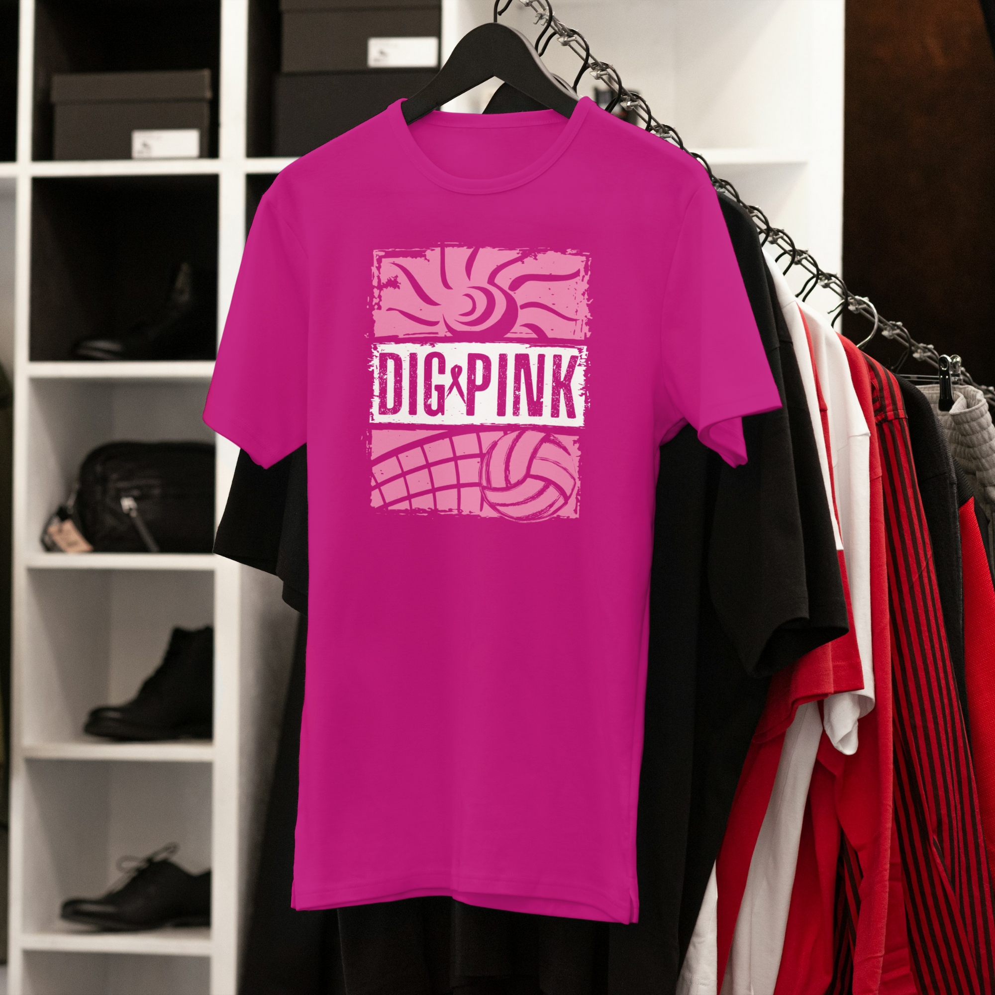 Suns Out Funs Out Dig Pink Unisex Jersey Short Sleeve Tee