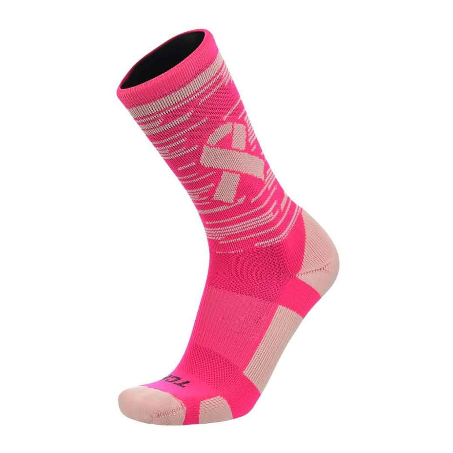 TCK Breast Cancer Fastline Aware Crew Socks with Ribbon
