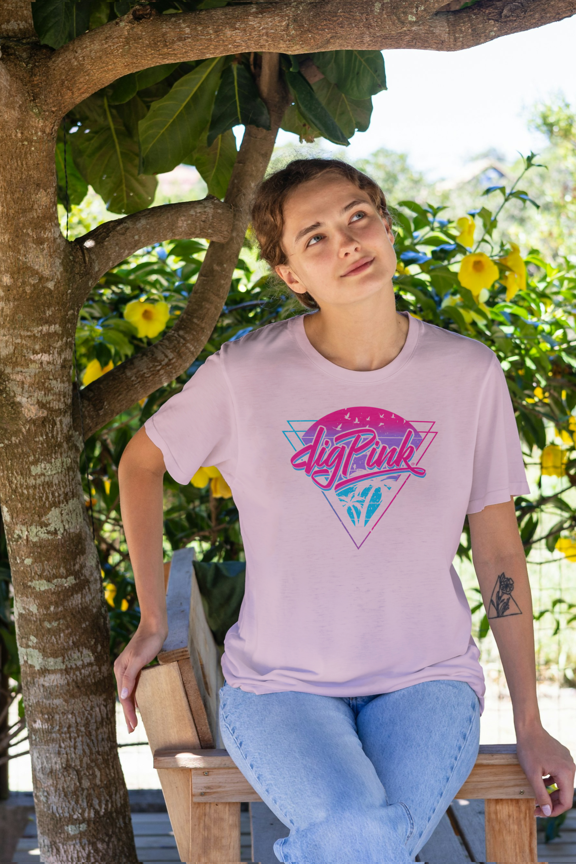 Dig Pink 80s Miami Vice-Inspired Shortsleeve T-Shirt