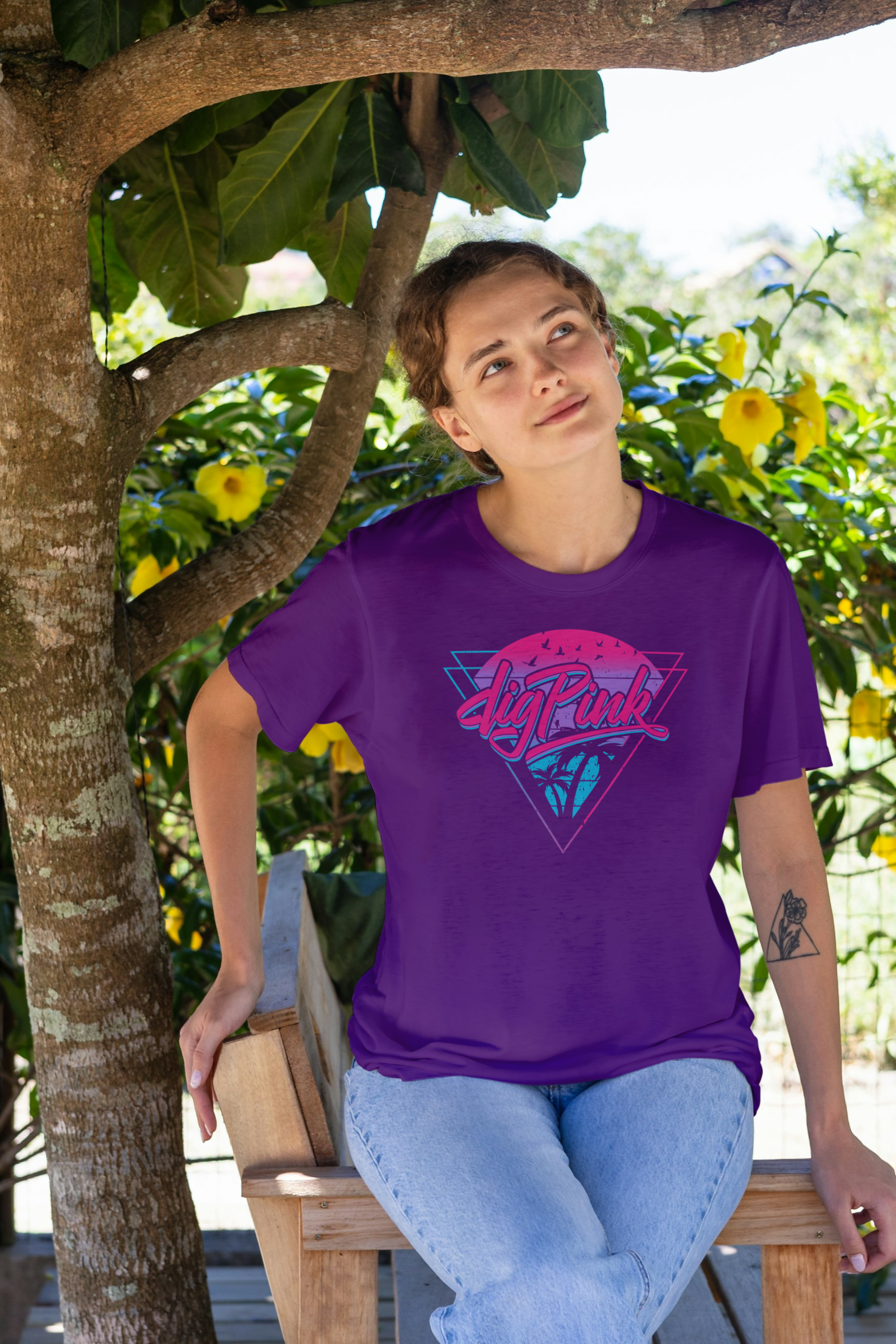 Dig Pink 80s Miami Vice-Inspired Shortsleeve T-Shirt
