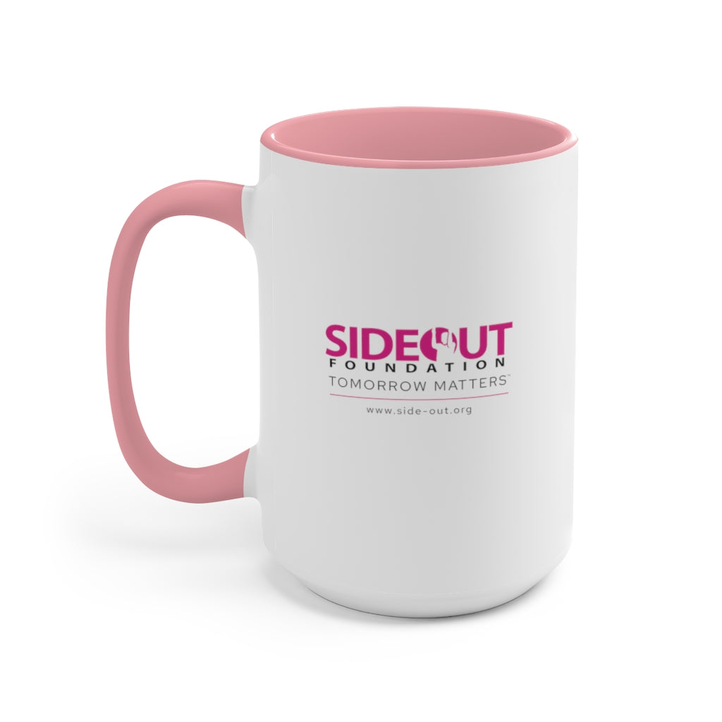 A Splash of Dig Pink® Two-Tone Coffee Mugs, 15oz