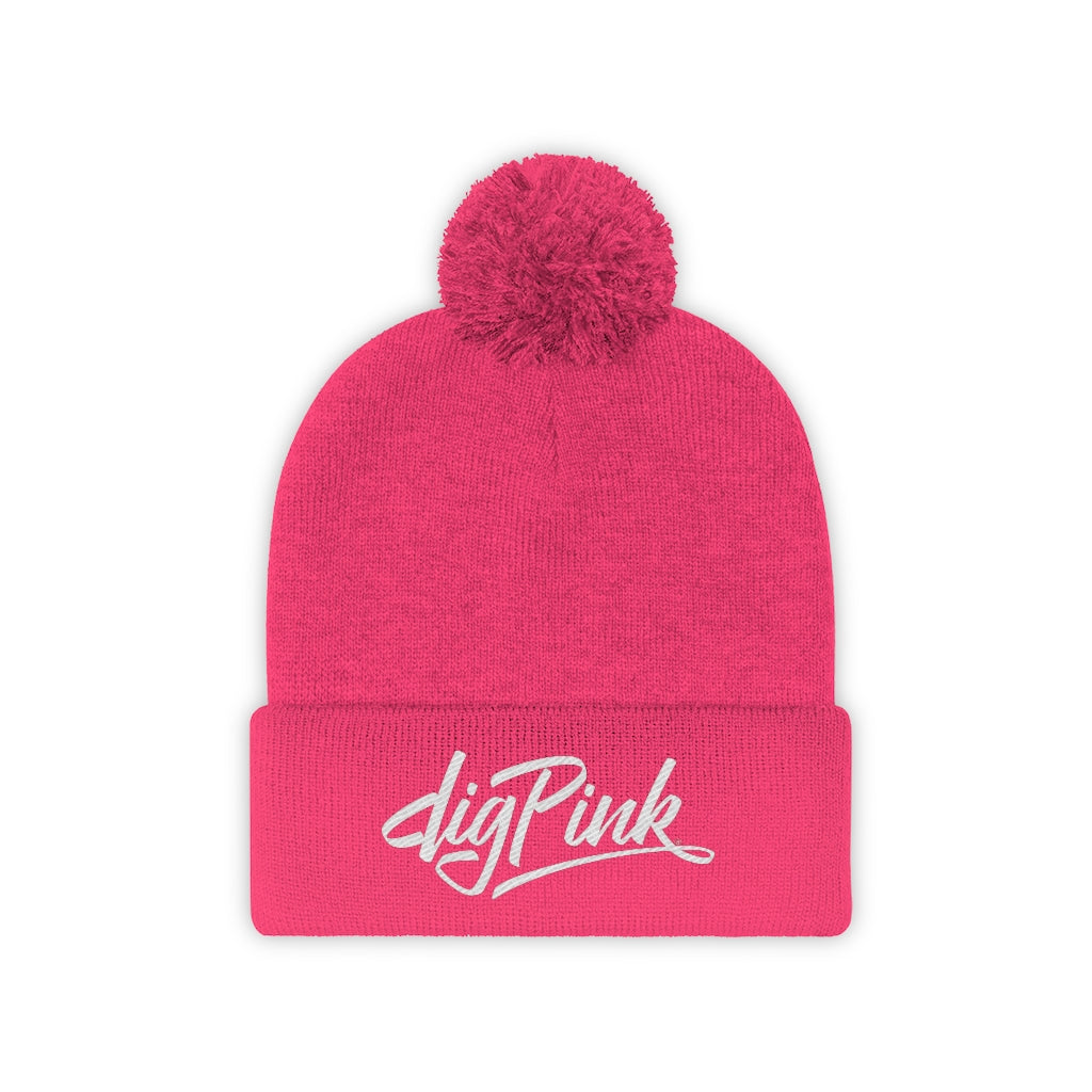 Dig Pink® Logo Pom Pom Beanie