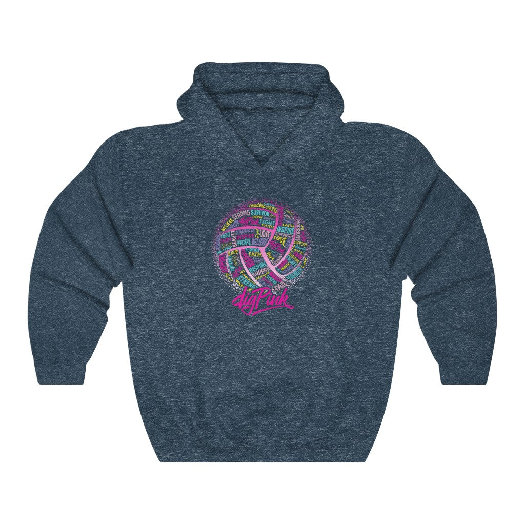 Dig Pink® Inspirational "Words" Unisex Heavy Blend™ Hooded Sweatshirt