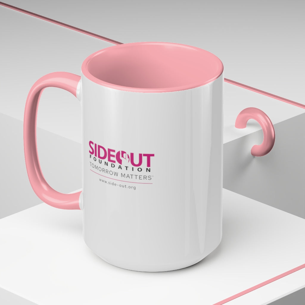 A Splash of Dig Pink® Two-Tone Coffee Mugs, 15oz