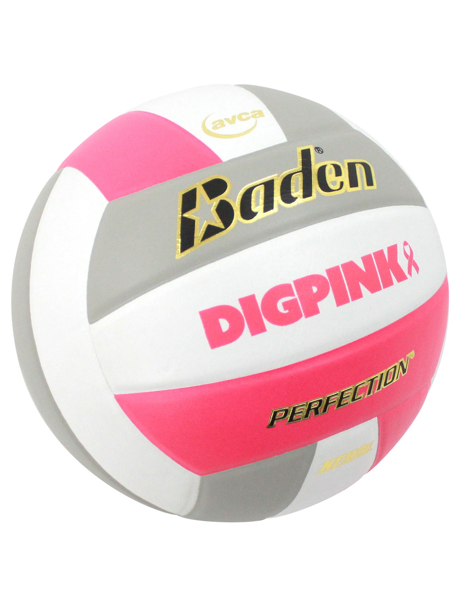 Official Baden Perfection Dig Pink® Leather Volleyball with Logos