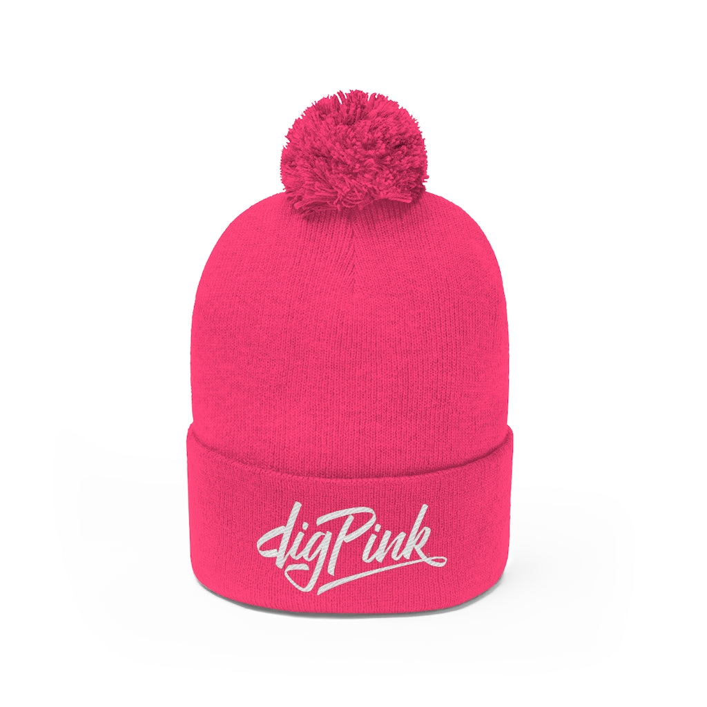 Dig Pink® Logo Pom Pom Beanie
