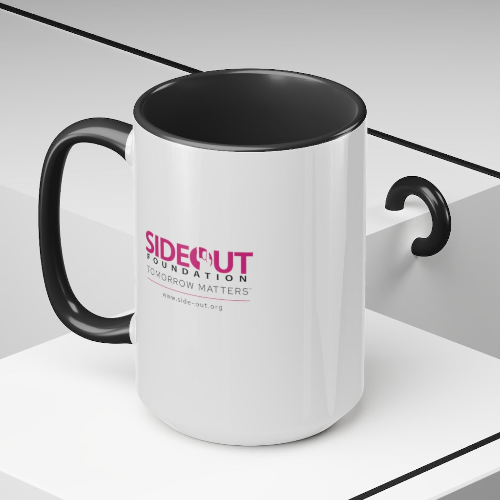 A Splash of Dig Pink® Two-Tone Coffee Mugs, 15oz